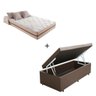 Baú Box Solteiro Tecido Sintético Marrom com Colchão Pillow Angel - Bello Box - Molas Ensacadas - 1