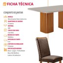 Ver imagem 6 de Mesa de Jantar Eloise 180cm Tampo Mdf Vidro Canto Copo com 6 Cadeiras Lira