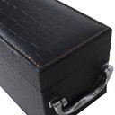 Ver imagem 3 de Maleta Porta Vinho Transporte Case Caixa para Uma Garrafa Crocodilo Cor Preto