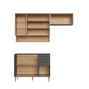 Ver imagem 5 de Cozinha Compacta Modulada 4 Peças com Nicho Decorativo Isabelle Cinza/Freijó/Grafite