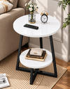 Ver imagem 6 de Mesa de Canto Redonda Decorativa Sala Luxo Dois Níveis Pés Estrela