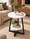Ver imagem 1 de Mesa de Canto Redonda Decorativa Sala Luxo Dois Níveis Pés Estrela