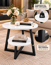 Ver imagem 5 de Mesa de Canto Redonda Decorativa Sala Luxo Dois Níveis Pés Estrela