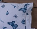 Ver imagem 4 de Jogo Lençol 4 Peças Cama Viúva 1,88mx1,28mx30cm 100% Algodão 180 Fios Borboletas Azul