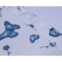 Ver imagem 3 de Jogo Lençol 4 Peças Cama Viúva 1,88mx1,28mx30cm 100% Algodão 180 Fios Borboletas Azul