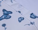 Ver imagem 3 de Jogo Lençol 4 Peças Cama Viúva 1,88mx1,28mx30cm 100% Algodão 180 Fios Borboletas Azul