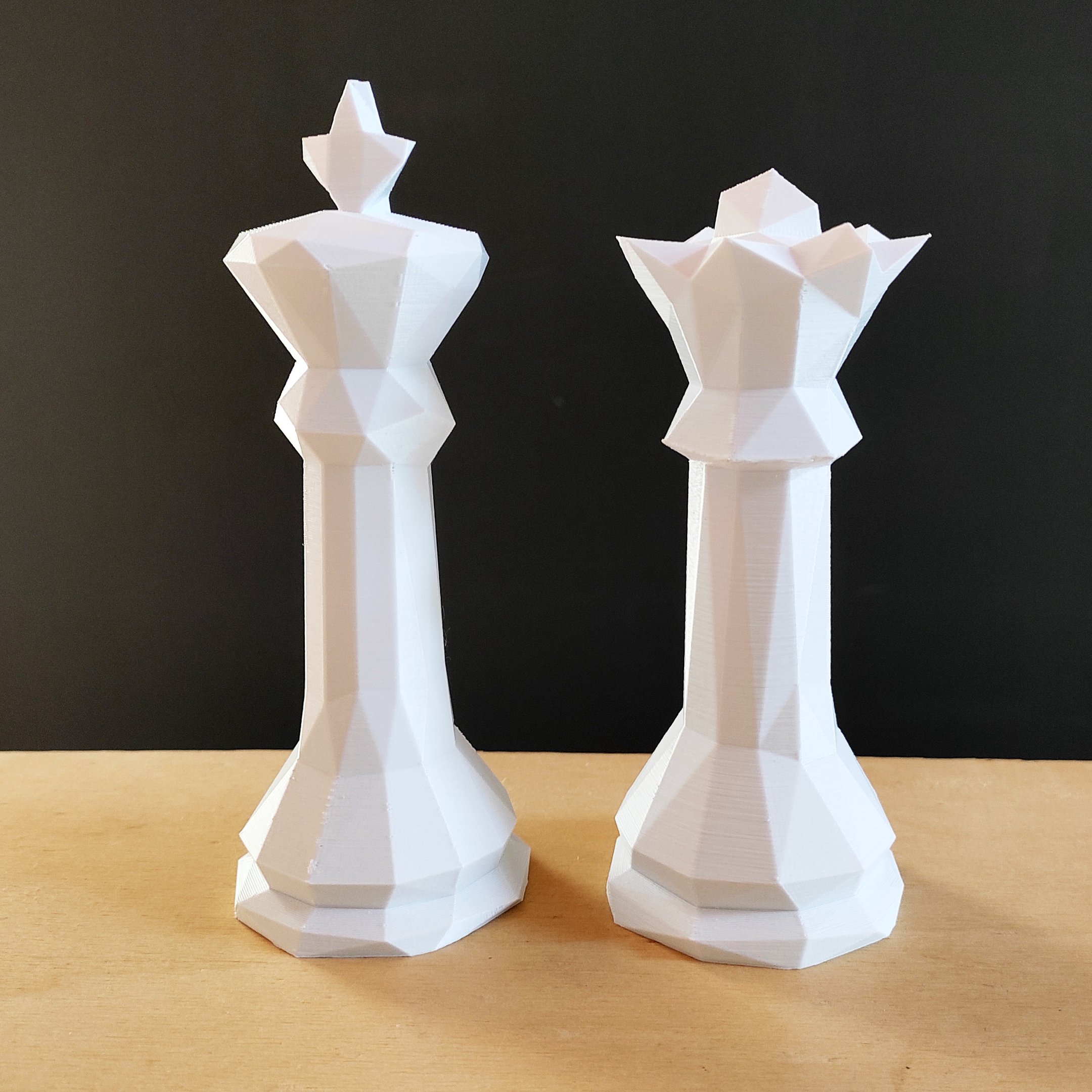 Estatuetas Rei e Rainha - Peças decorativas De Xadrez - Decoração - Toque 3D:Branco