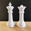 Ver imagem 1 de Estatuetas Rei e Rainha - Peças decorativas De Xadrez - Decoração - Toque 3D:Branco