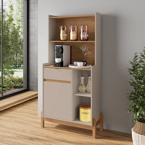 Aparador Cantinho do Café Bari 01 Porta 01 Gaveta Off White Cedro Casa D