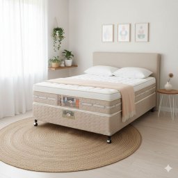 Cama Box Casal Castor Silver Star Air Pocket One Face 138x188x59 + Box Castor - 1 Cama Box Casal Castor Silver Star Air Pocket One Face 138x188x59 + Box Castor - 1