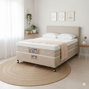 Cama Box Casal Castor Silver Star Air Pocket One Face 138x188x59 + Box Castor