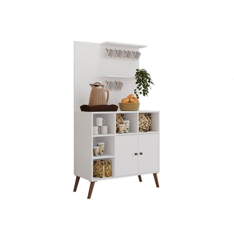 Balcão Armário Aparador Cantinho Café Cozinha 2 Portas Branco