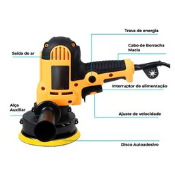 Máquina Polidora Lixadeira Polir Lixar 700w Portatil Carro Polimento Politriz Ferramenta Pintura - 11