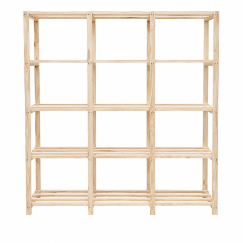 Estante Multiuso em Madeira Pinus Natural 140x140cm – Organização, Funcionalidade e Estilo