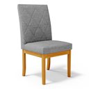 Ver imagem 6 de Kit 2 Cadeiras de Sala de Jantar Estofadas Gomes Madeira Maciça Linho Cinza G78 - Gran Belo Cadeira
