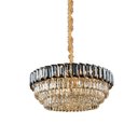 Ver imagem 1 de Lustre Clássico Aline em Metal e Cristal para Sala de Jantar e Ambientes Modernos - 40x80cm