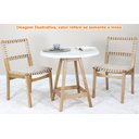 Ver imagem 3 de Mesa Paixões Tampo Vidro Branco Base Madeira Amêndoa 80cm - 69517