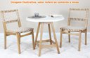 Ver imagem 3 de Mesa Paixões Tampo Vidro Branco Base Madeira Amêndoa 80cm - 69517