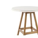 Ver imagem 2 de Mesa Paixões Tampo Vidro Branco Base Madeira Amêndoa 80cm - 69517