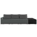 Ver imagem 3 de Sofá Ilha Modular para Sala 312cm com Puff Dublin K01 Bouclê Cinza e Sintético Preto - Lyam Decor