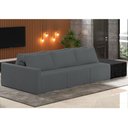 Ver imagem 2 de Sofá Ilha Modular para Sala 312cm com Puff Dublin K01 Bouclê Cinza e Sintético Preto - Lyam Decor