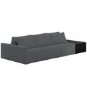 Ver imagem 1 de Sofá Ilha Modular para Sala 312cm com Puff Dublin K01 Bouclê Cinza e Sintético Preto - Lyam Decor