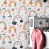 Papel de Parede Auto Adesivo Infantil Aquarela Arte Colorida Lavavel Decorativa Quarto Sala 6m - 7