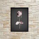 Ver imagem 2 de Quadro Decorativo Rosa De Tinta Rosa 24x18cm - com vidro:Madeira preta