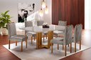 Ver imagem 1 de Conjunto Sala de Jantar 6 Lugares Italia Mesa e Cadeiras Madeira Maciça e Tecido Veludo