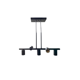 Lustre Pendente Rubis 5 Lâmpadas Ideal para Escritório Sala de Estar Sala de Jantar - Preto - 2