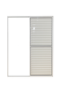Ver imagem 1 de Porta Balcão 3 Folhas Móveis Aluminio Branco C/ Trinco 2,10x1,20