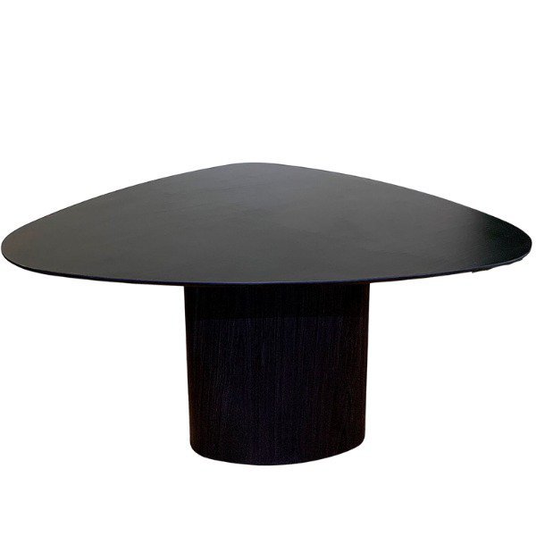 Mesa de Jantar Cone Orgânica 110x113 cm Tampo Ébano Base Ébano Personal Decor Preto