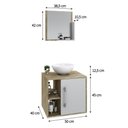 Ver imagem 5 de Conjunto Balcão C-cuba R30 e Espelheira Soft 500 Carvalho Carvalho C-branco Chess