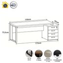 Ver imagem 6 de Mesa Diretor Escritório com Gaveteiro F5 Office g 4 Gavetas MDF-MDP 150cm Macadâmia com Branco
