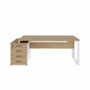 Ver imagem 5 de Mesa Diretor Escritório com Gaveteiro F5 Office g 4 Gavetas MDF-MDP 150cm Macadâmia com Branco