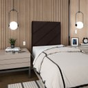 Ver imagem 2 de Cabeceira Estofada Queen Cristal 90cm Suede Marrom