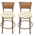 Ver imagem 1 de Kit 2 Banquetas Baixa Area Gourmet Encosto Juncado