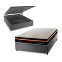 Ver imagem 1 de Conjunto Box Baú Casal Sirius Cinza 138x188x72 c/ Molas Ensacadas