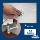 Ver imagem 4 de Kit Cuba Apoio 46x34,5 Branca + Sifão + Válvula Inox 1 1/4