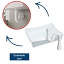 Ver imagem 2 de Kit Cuba Apoio 46x34,5 Branca + Sifão + Válvula Inox 1 1/4