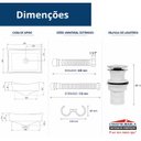 Ver mais imagens de Kit Cuba Apoio 46x34,5 Branca + Sifão + Válvula Inox 1 1/4