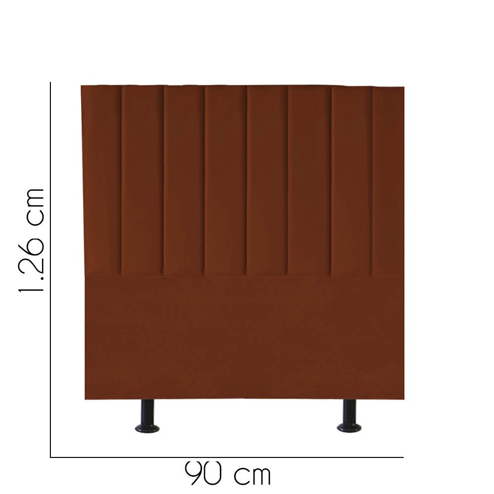 Cabeceira Estofada Carla 90CM Solteiro Suede Terracota - D A DECOR - 3