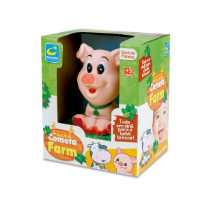 Brinquedo Porquinho Fofinho e Divertido Coleção Cometa Farm +3 Meses Cometa Brinquedos