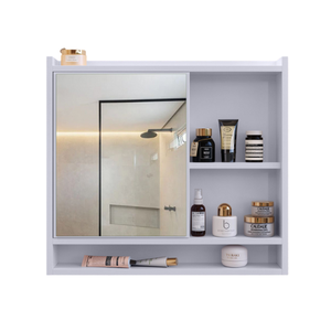 Armário para Banheiro Suspenso com Espelho e Porta Mdp Aqua - Jm3 Móveis:branco