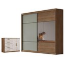 Ver imagem 1 de Guarda Roupa Casal Belmonte com Espelho e Cômoda Seul Cumaru 25 Fendi - Novo Horizonte