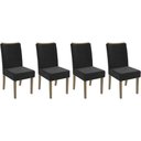 Ver imagem 1 de Cadeira de Cozinha 2cad129ng Kit 4 Un Nogueira Suede Preto A038