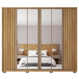 Guarda Roupa Casal Grande 6 Portas 4 Espelhos Marrom Moon - 1