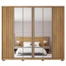 Guarda Roupa Casal Grande 6 Portas 4 Espelhos Marrom Moon - 1