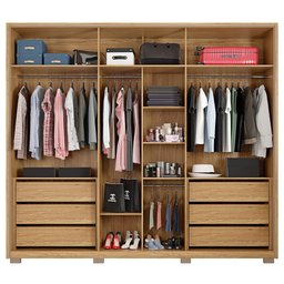 Guarda Roupa Casal Grande 6 Portas 4 Espelhos Marrom Moon - 5