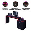 Ver imagem 2 de Mesa Gamer com Gaveteiro 3 Gavetas Drx-5000 Preto/Vermelho